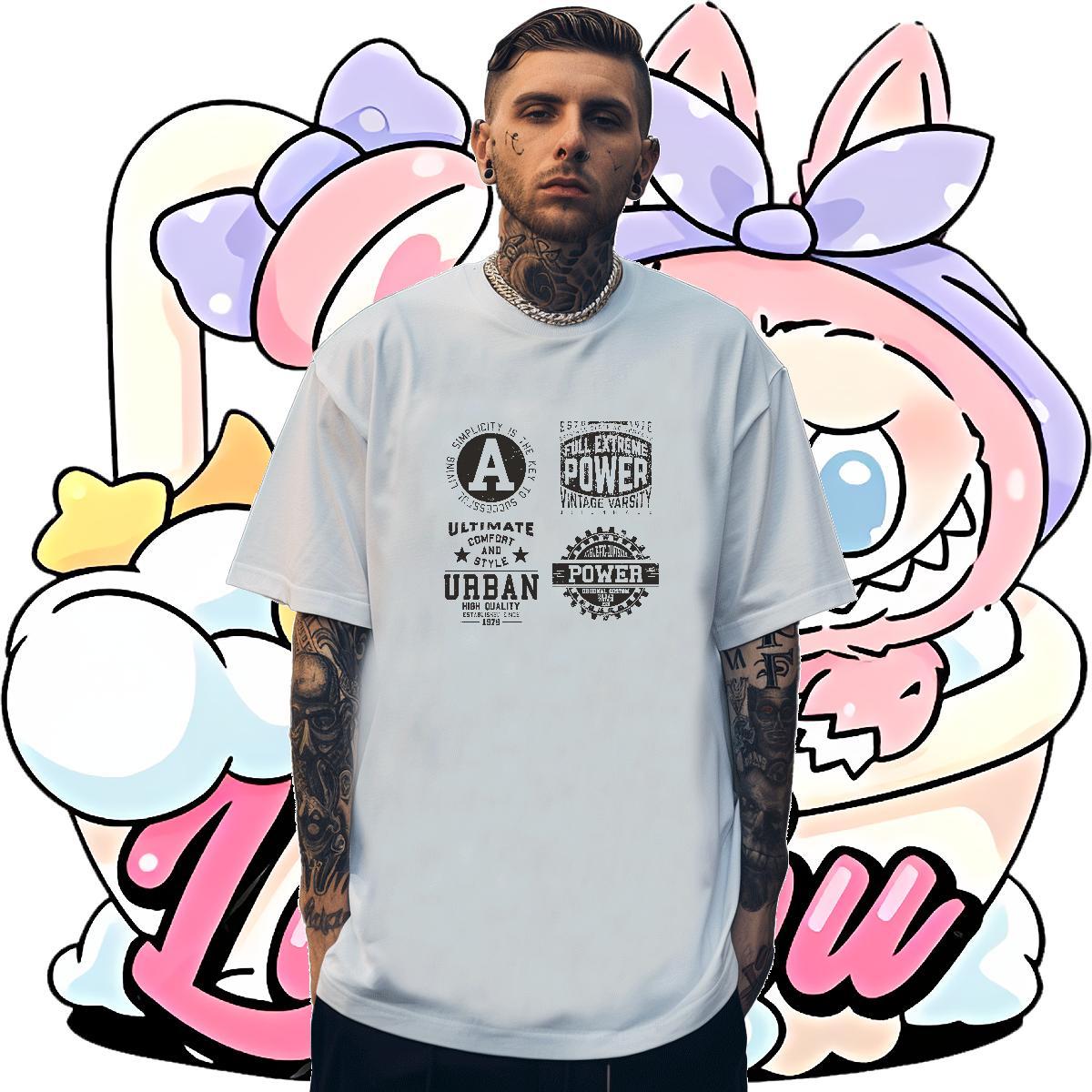 Loose Tshirt for Man Woman High Street Hip Hop 230g Pure Cotton Customized Print Short Sleeve Soft letter T Shirt For Man 2024 Tee Shirt