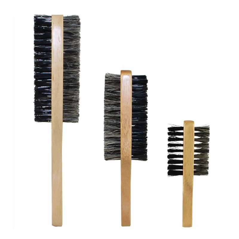 1 piece of mens bristle brush S/M/L natural wood wave brush mens brush double-sided brush W240813