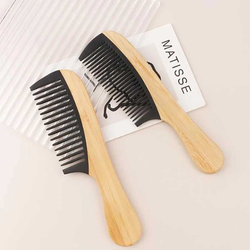 Natural bamboo and wood tail hair comb anti-static hair care healthy massage closed teeth comb W240813