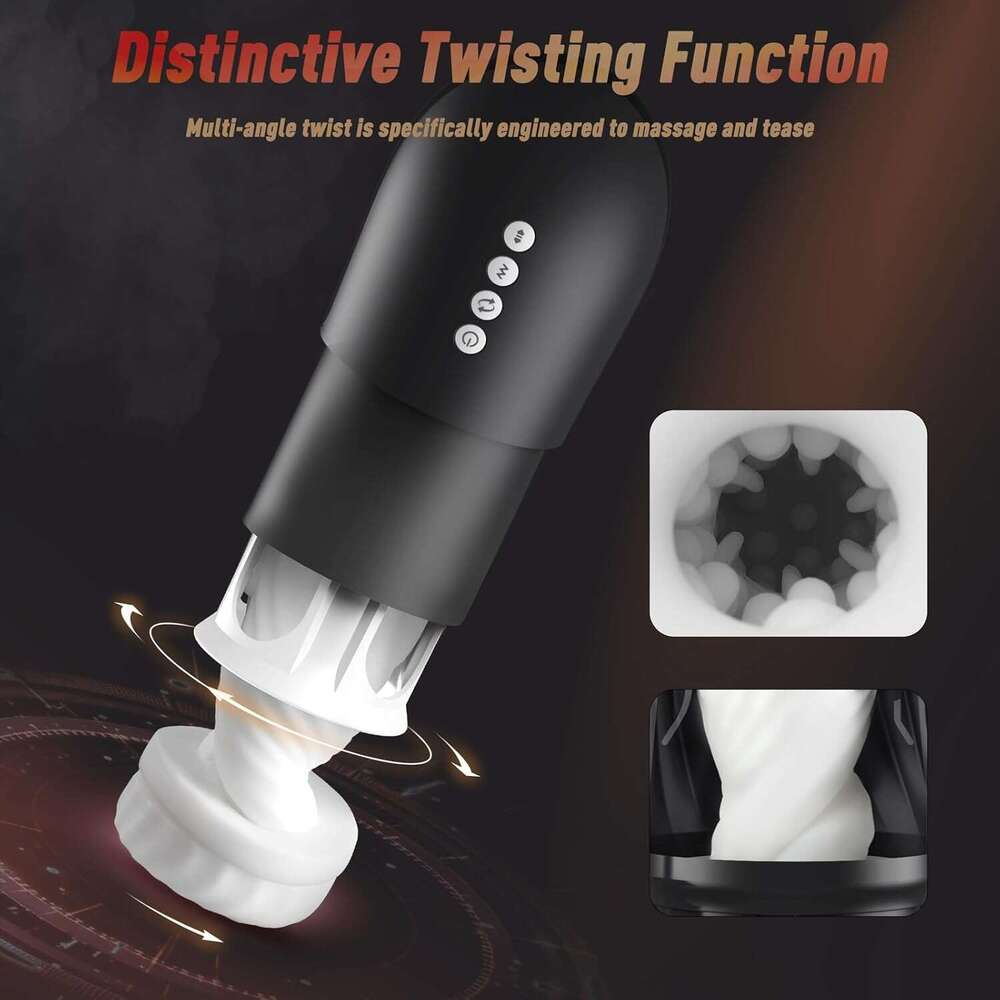 Tracy's Dog automatic male device, adult sex toy, 3 twist and 5 thrust vibration modes, hands-free heated male vibration massager, men's ple