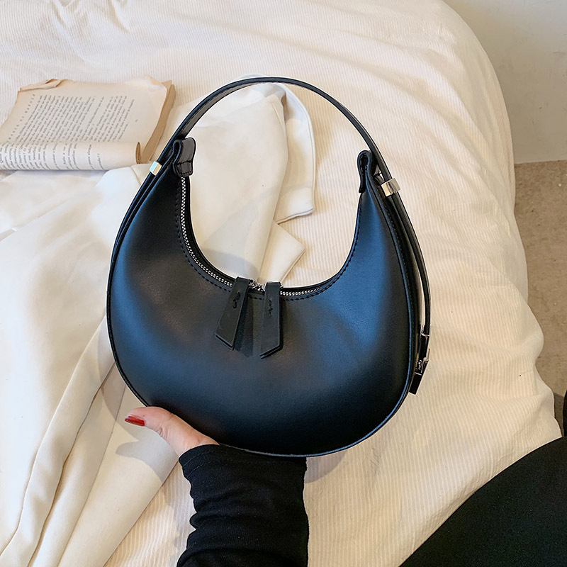 Half Moon Hobo Bag Lady Fashion Brand Underarm Bags PU Leather Small Clutch Handbag Purse Luxury Design Shoulder Bags for Women