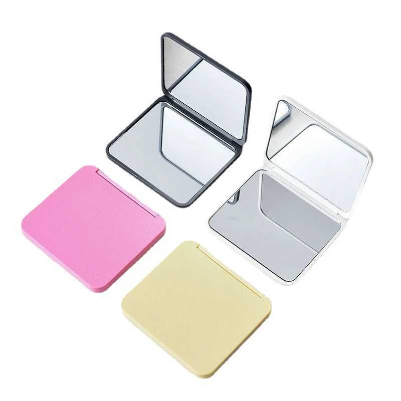 2-sided makeup mirror square portable cute girl gift hand mini mirror pocket double-sided makeup mirror compact multi-color W240813