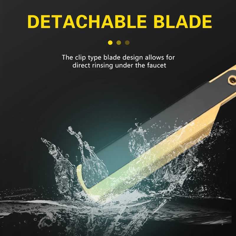Barbertop Shaving Straight Razor Classic Manual Barber Razors Folding Knife Men Stainless Steel Hairdresser Tool NEWM240814