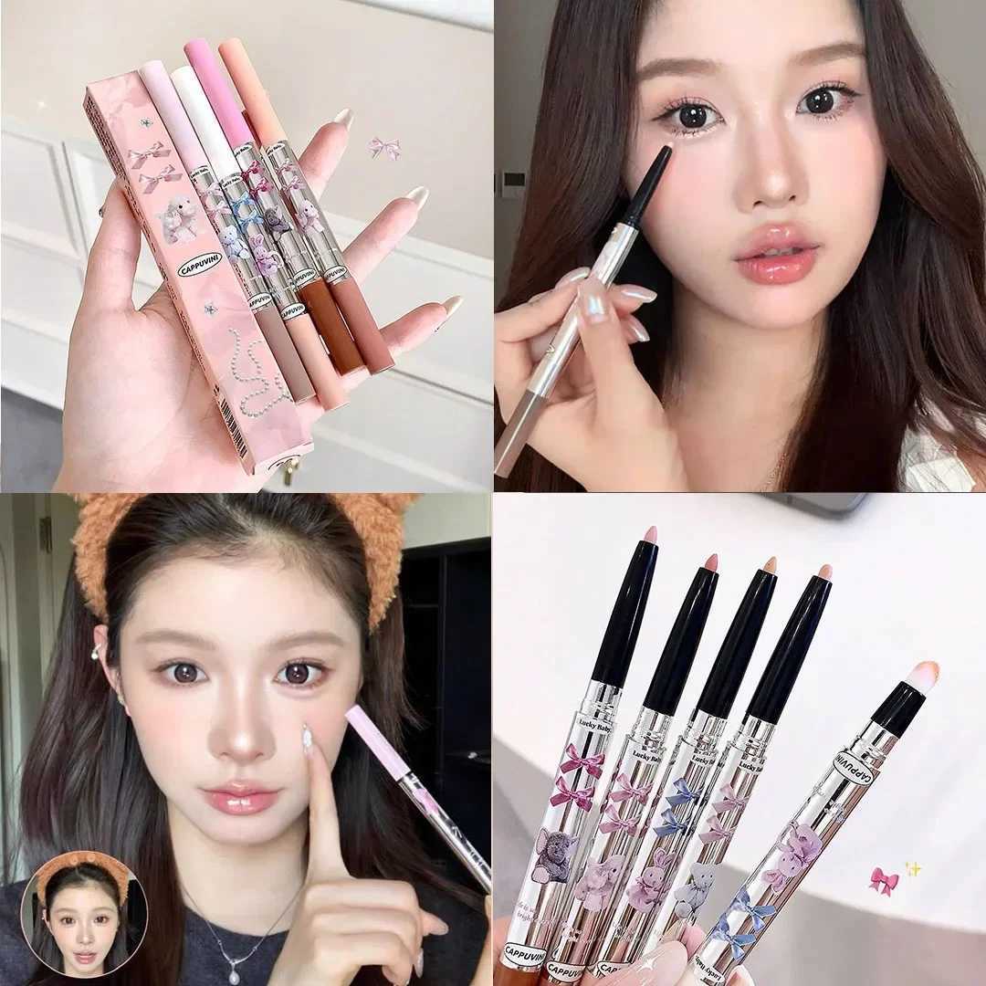 Double Head Silkworm Highlight Pencil Diamond Glitter Matte Natural Lying Silkworm Brightening Shadow Eyeliner Pen Korean Makeup Y240813