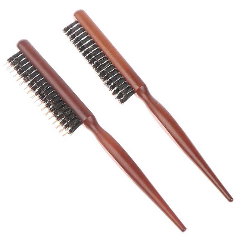 Professional salon teasing hair brush extension hair styling tool DIY brush wooden brush fine line comb hair brush W240813
