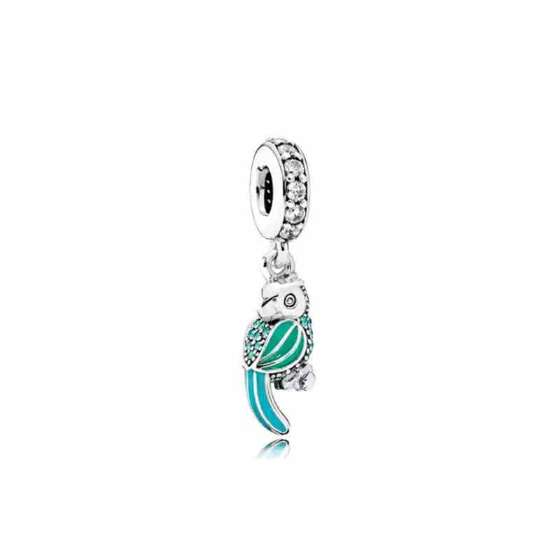 New In Parrot Elephant Shell Princess Dangle Charms Bracelet Trinket Pendant Beads For Jewelry Making Free Shipping