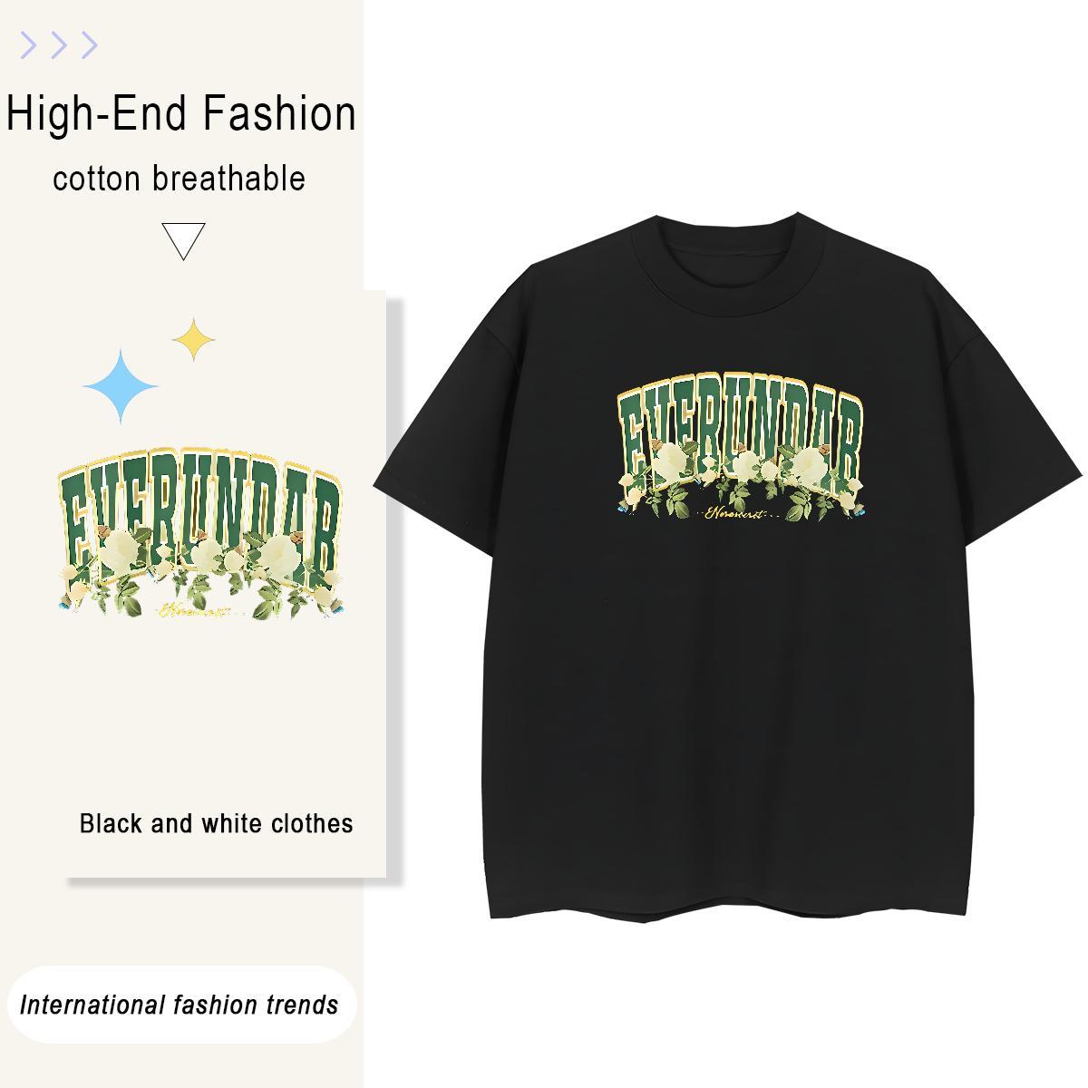 Loose Men Tops Tees Casual Daily Wear 230g Pure Cotton Custom Cartoon Short Sleeve Soft letter Man T Shirts Designer Fashion Tees Shirts