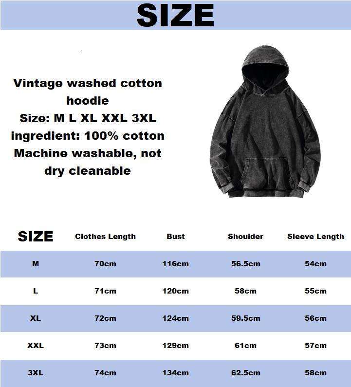 Manga Berserk Men's Hoodies Long Sleeves Washed Cotton Sweatshirts Vintage Gothic Anime Oversized Comfortable Soft Streetwear
