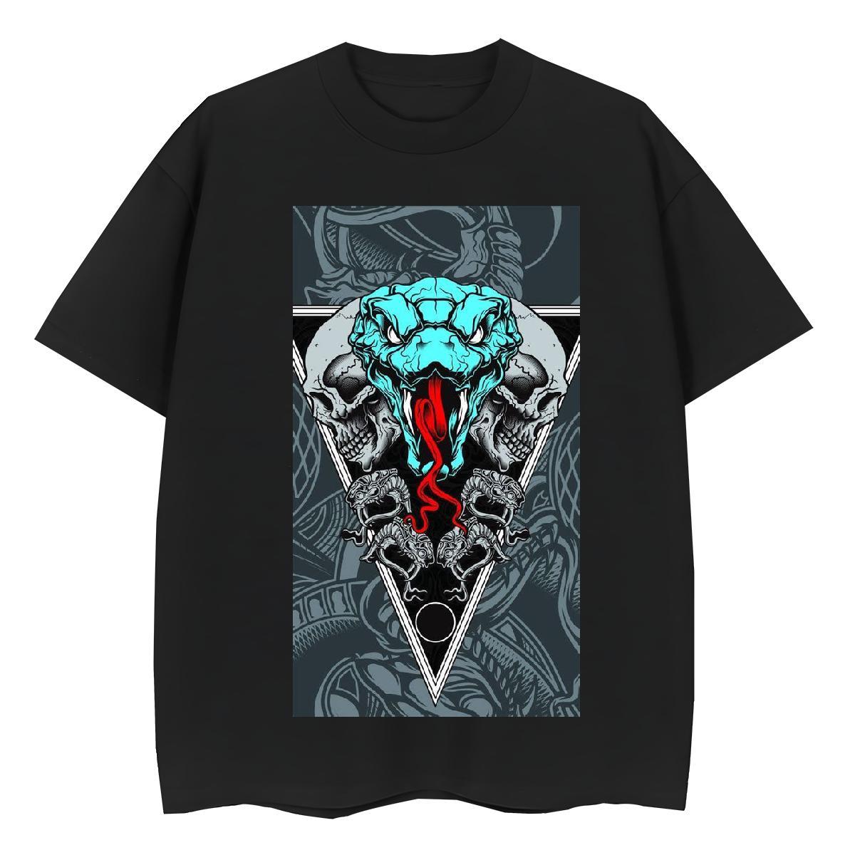 Comfortable T-Shirts for Men snake Short Sleeve Soft Street White Plus Size 230g Cotton Mens Tshirts Fashion Tops Tees