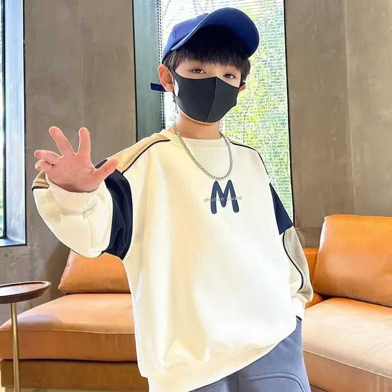 Boys Autumn Fashion Sweatshirts Kids New Korean Style Trend Long Sleeved Pullover Outfits Children Top ClothesY240814