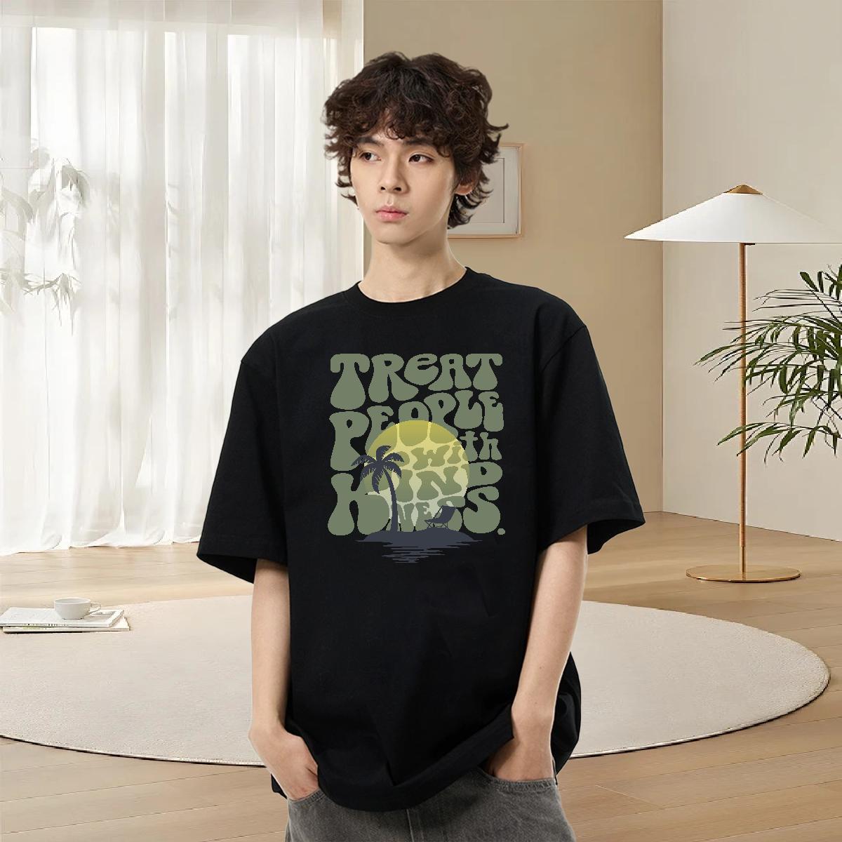 Soft Men Tshirts Street Casual 230g Pure Cotton Asian Size Round Neck Short Sleeve T-Shirts for Men Custom Tees