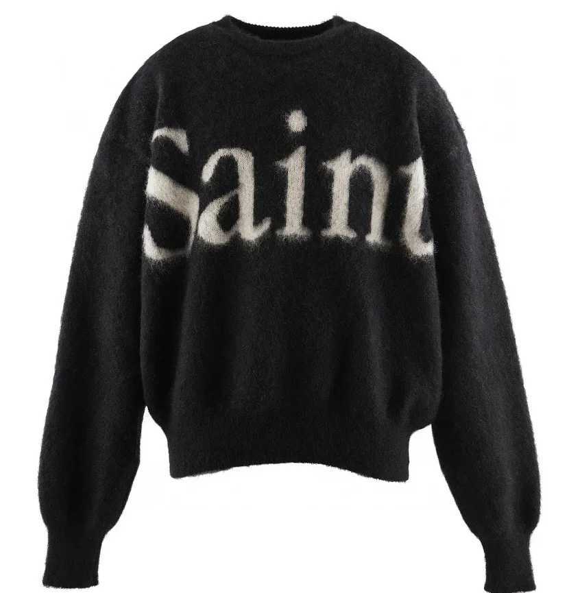 24SS Winter Best High Quality Crew Neck Mohair Saint Faith Sweater Mens WearW240729