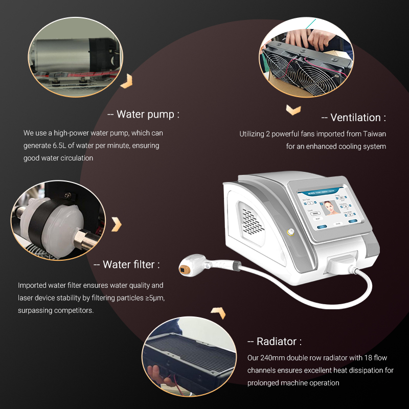 Professional newest 808nm Diode Laser Hair Removal Device with 4 Wavelengths 808nm & 940nm 1064nm 755nm 3 Yeas Warranty