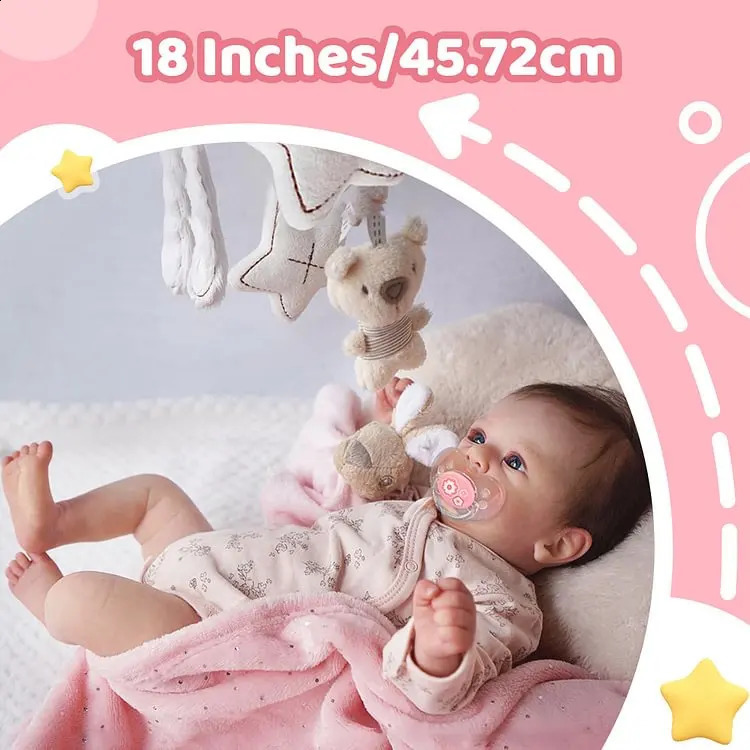 17-18Inch Finished Reborn Dolls Felicia Silicone Vinyl Or Cloth Doll Lifelike Adorable born Girl Christmas Gift for Kids 240808