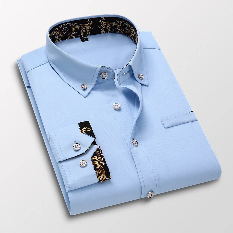 Mens Clothing Arrival Men Shirt Fashion Causal Long Sleeved Male Dress Social Business Cotton Shirt Soft Weeding White Shirts 240814