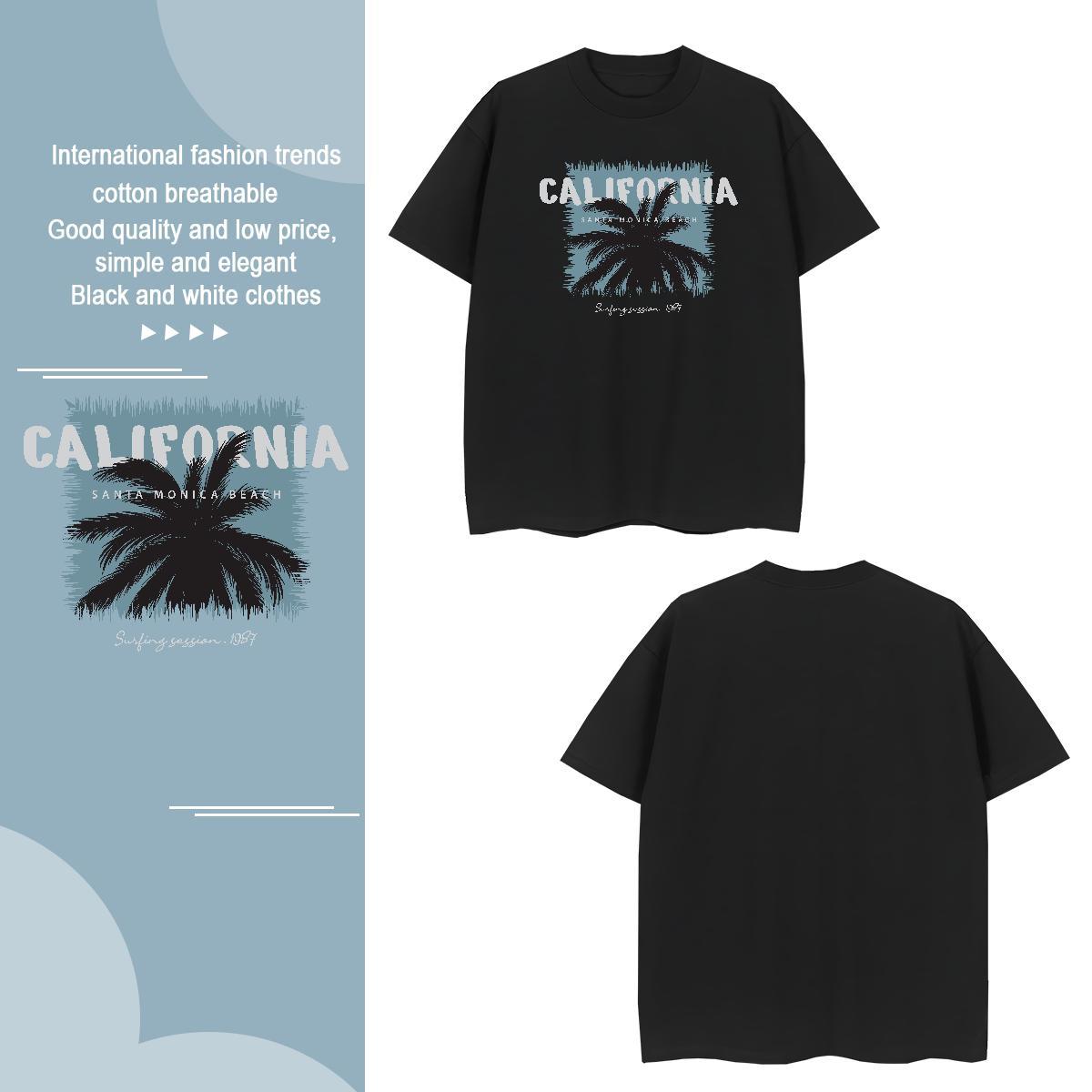 Mens T Shirts 230g Cotton tree Daily Outfit Breathable Short Sleeve Cartoon Printing L-4XL Tshirts Wholesale Classic Tops Shirt