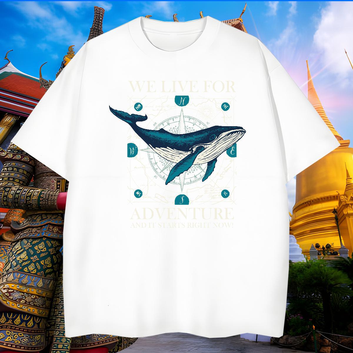 Unisex T shirt fish Short Sleeve O-Neck Casual Beach Anime Print 100% Cotton 230g Tshirt for Man Woman Wholesale Tees