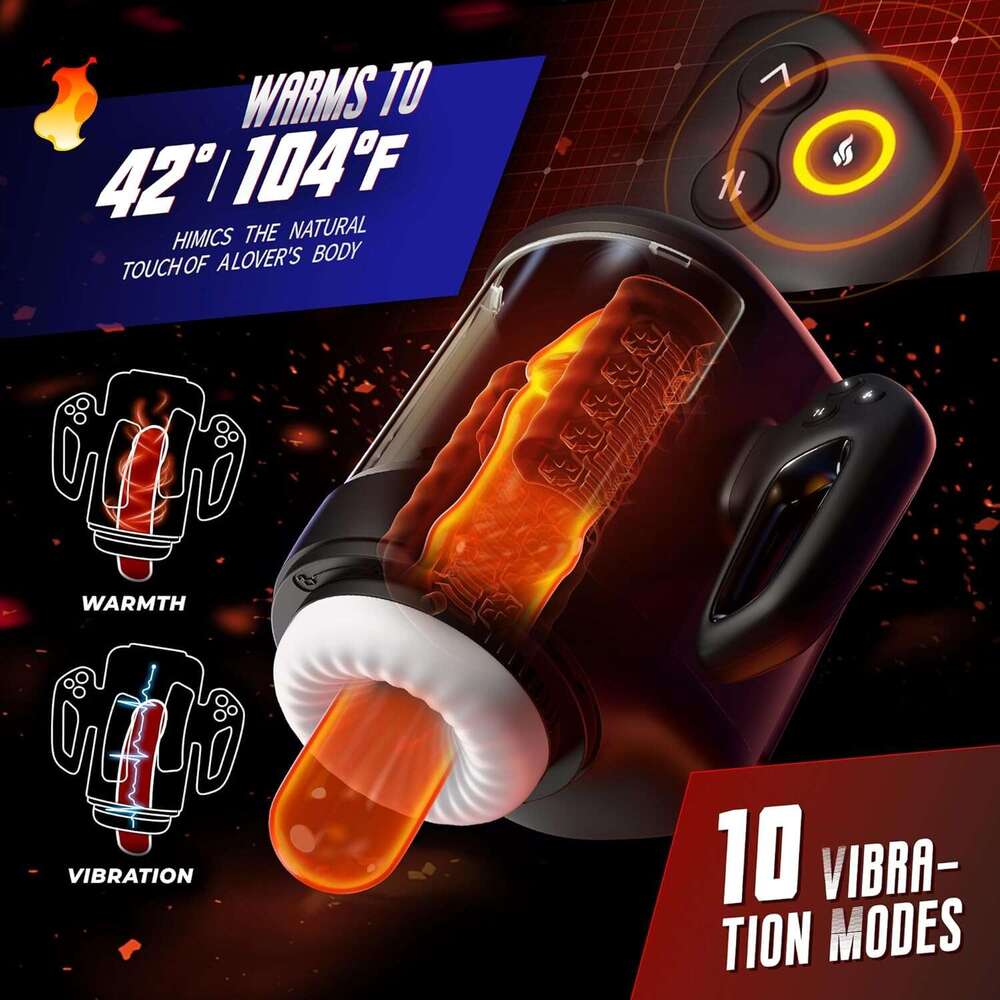 Lumodia Men's Device, 3-in-1 Men's Sex Toy with 10 Vibration Modes and 6 Friction Modes, Adult Toy, 2-Level Heating Level, Men's Massag