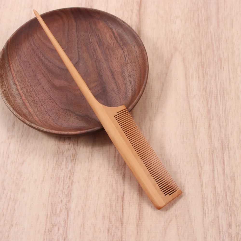Anti static natural sandalwood comb portable hair salon wooden comb mouse tail brush hair styling tool hair care hair comb W240813