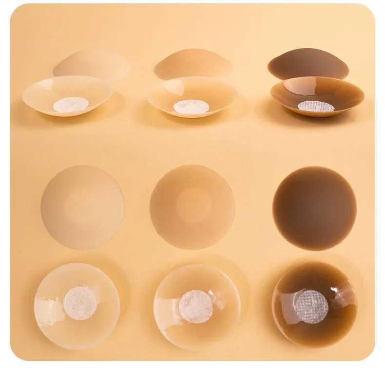 Strapless seamless cake cover ultra-thin invisible bra Nipple cover bio absorbent silicone reusable sweat resistant summer travelXJ250324