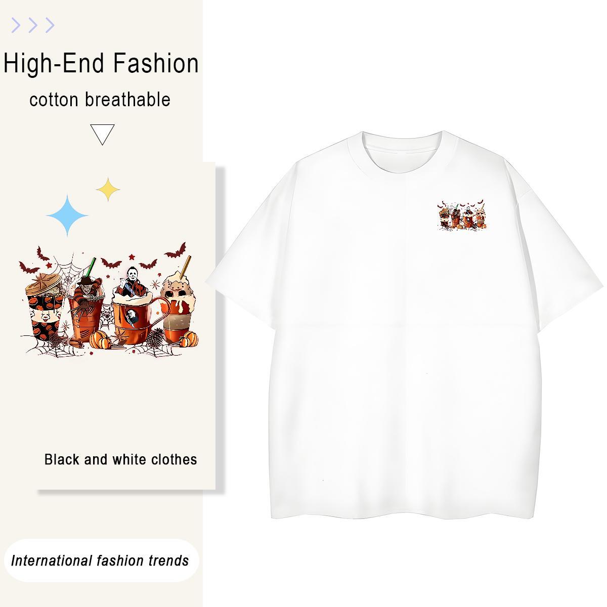 T shirt 230g 100% Cotton halloween Casual Breathable Soft Graphic Tshirts Designer Brand Polos