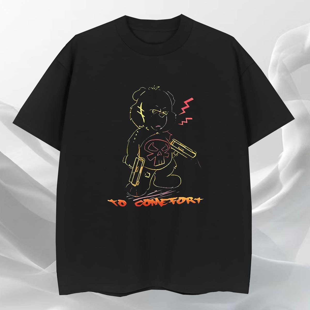 Free Shipping Tshirt for Man Woman Daily Wear 230g 100% Cotton Custom Printing Crew Neck bear T Shirts Men Fashion Top Tees