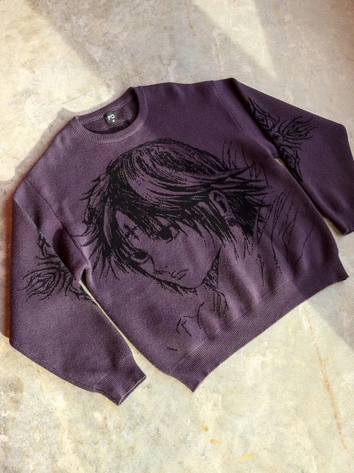 Wool Pullover Sweater Kintted Sweater Hip Hop High Street Women Mens Y2k Tops Harajuku Anime Style Streetwear Clothes 240809