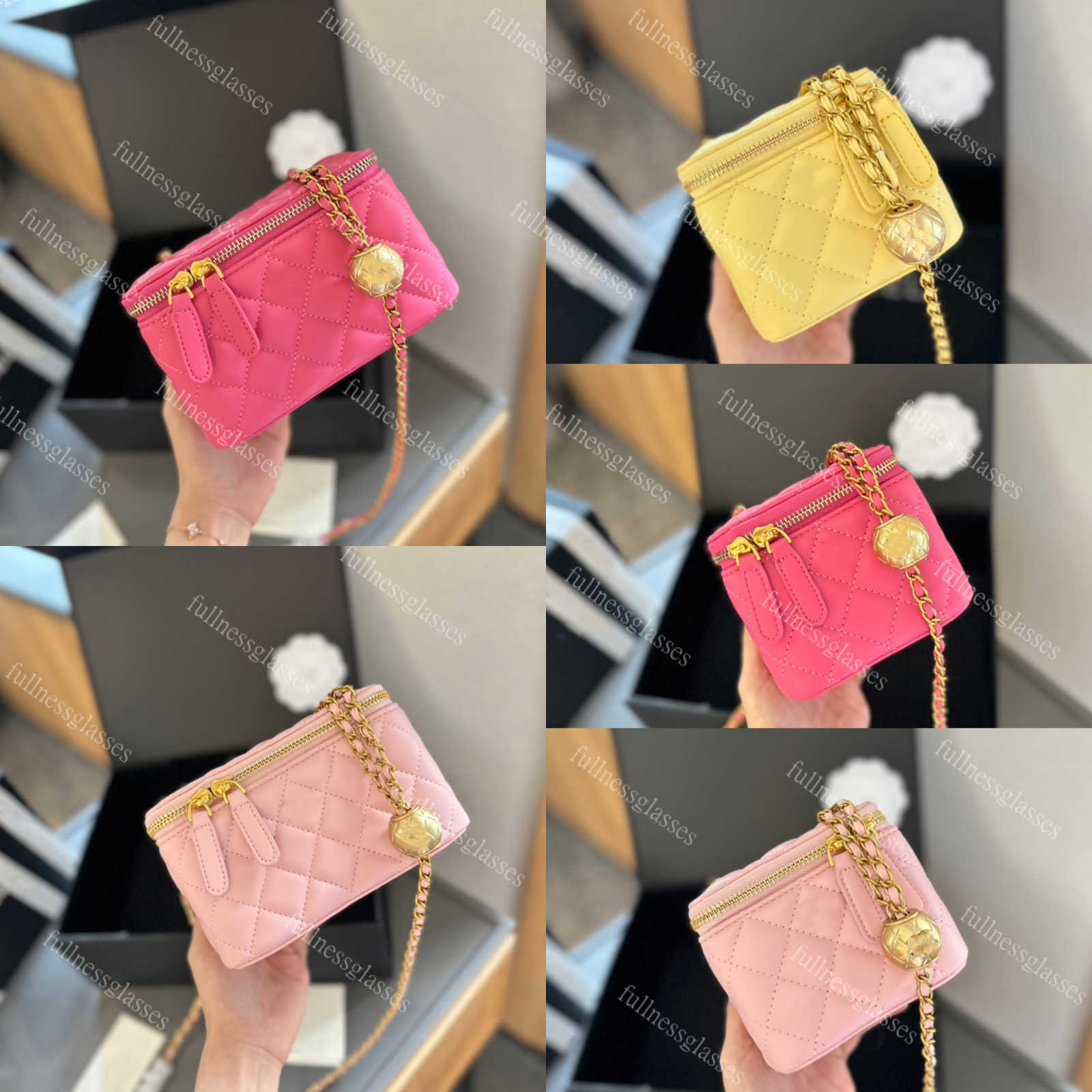Cases Makeup bag cc Designer Micro Vanity Bag Mini Cosmetic Bag Crossbody Shoulder Designer Tiny Cosmetic Nano Make Up Bags Coin Purse Wallet width 11 cm 18cm