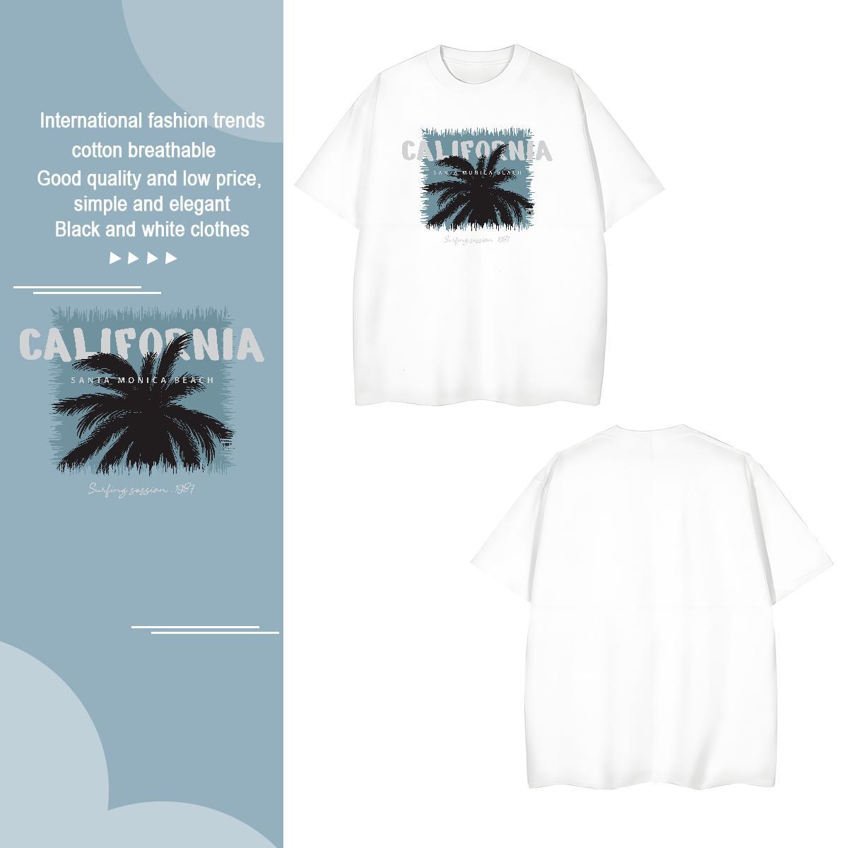 Mens T Shirts 230g Cotton tree Daily Outfit Breathable Short Sleeve Cartoon Printing L-4XL Tshirts Wholesale Classic Tops Shirt