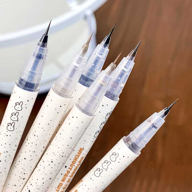 3 Colors Ultra Thin Silky Matte Liquid Eyeliner Pencil Waterproof Brighten Tea Brown Lying Silkworm Black Eyeliner Eye Makeup Y240813