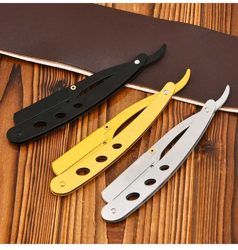 Mens Shaving Knife Straight Edge Razors Professional BarberShop Beard Cutter Manual Shaver Stainless Steel Shaver RackM240814