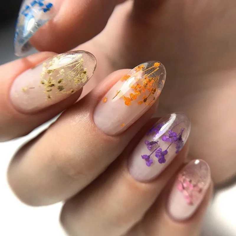 Mtssii 5ml Pink Dried Flower Gel Nail Polish Natural Flower Fairy Nail Art Gel Soak Off UV LED Painting Varnishes For NailsM240814