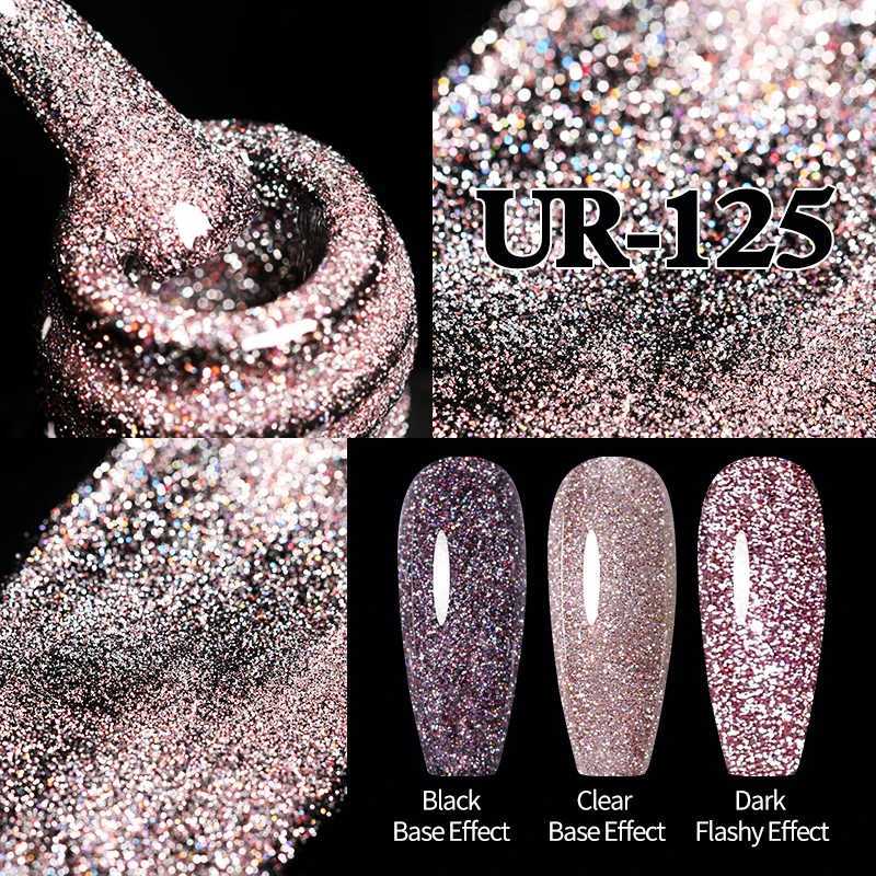 UR SUGAR 7.5ml Champagne Reflective Gel Polish Golden Glitter Soak Off Semi Permanent UV LED Varnish Gel Nail Art PolishM240814