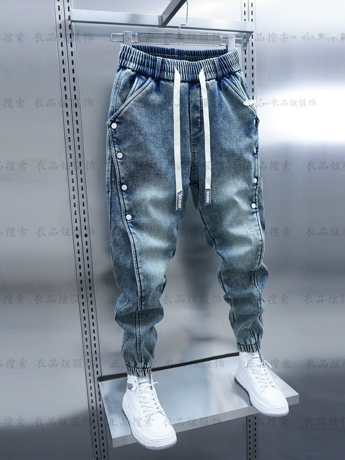 15 American summer jeans men's cropped versatile design trendy fashion slim casual pants
