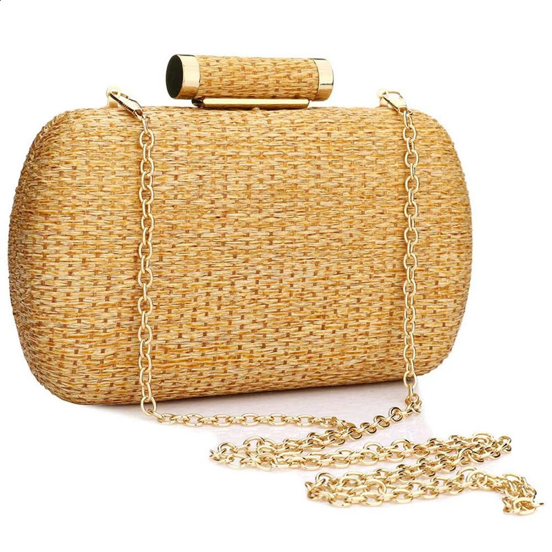 Straw Clutch Purse for Women Wedding Hand-Woved Evening Straw Handbag Party Wedding Summer Beach Wicker Shoulder Messenger Bags 240813