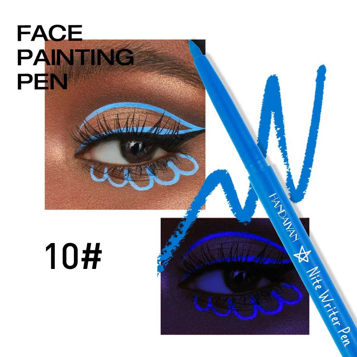 Fluorescent UV Light Neon Eyeliner Pen Waterproof Yellow Purple Orange Color Gel Eye Liner Pencil Eyes Make Up Cosmetics Tool Y240813