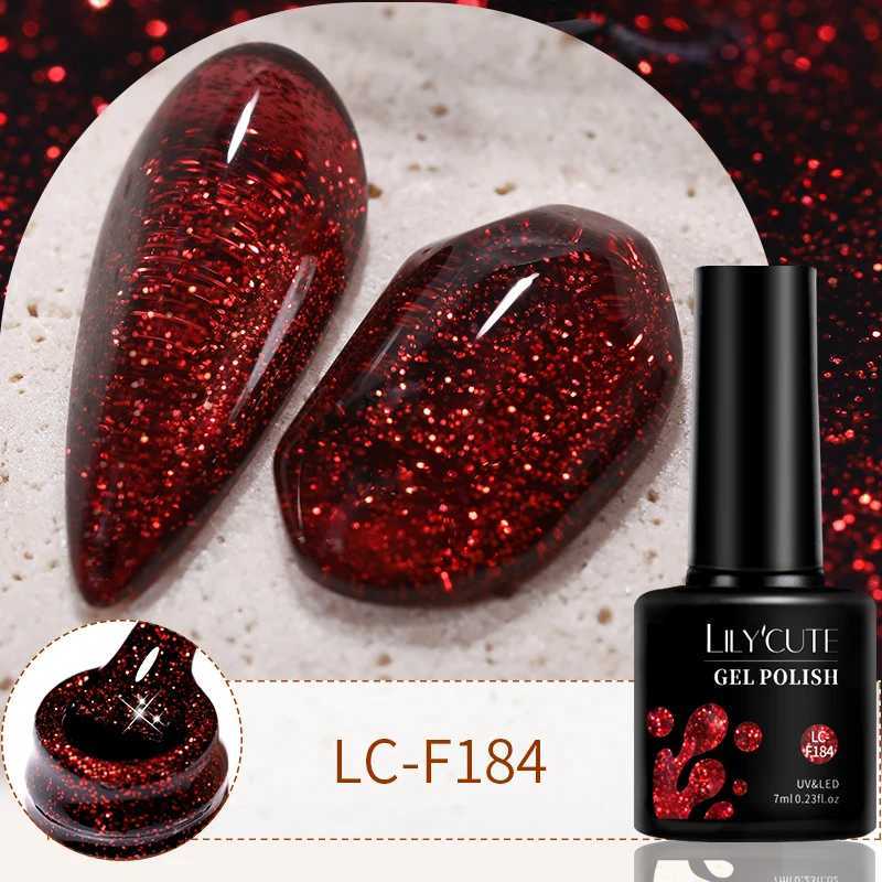LILYCUTE 7ML Black Red Glitter Gel Nail Polish Festival Shinning Semi Permanent UV Nail Gel Colorful Nail Art Polish Gel VarnishM240814