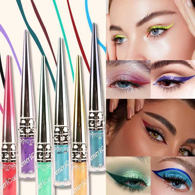Diamond Glitter Eyeliners Dazzling Shimmering Pearl Color Blue Red Eyeliner Long Lasting Waterproof Sweatproof Women Cosmetics Y240813