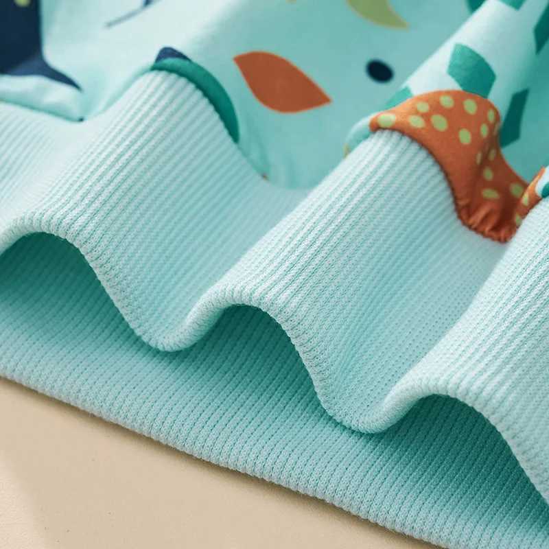 Young Boy Dinosaur Print Sweater Autumn Child School Outdoor Play Flexible Clothes Kid Party Birthday Gift Fashionable HoodieY240814