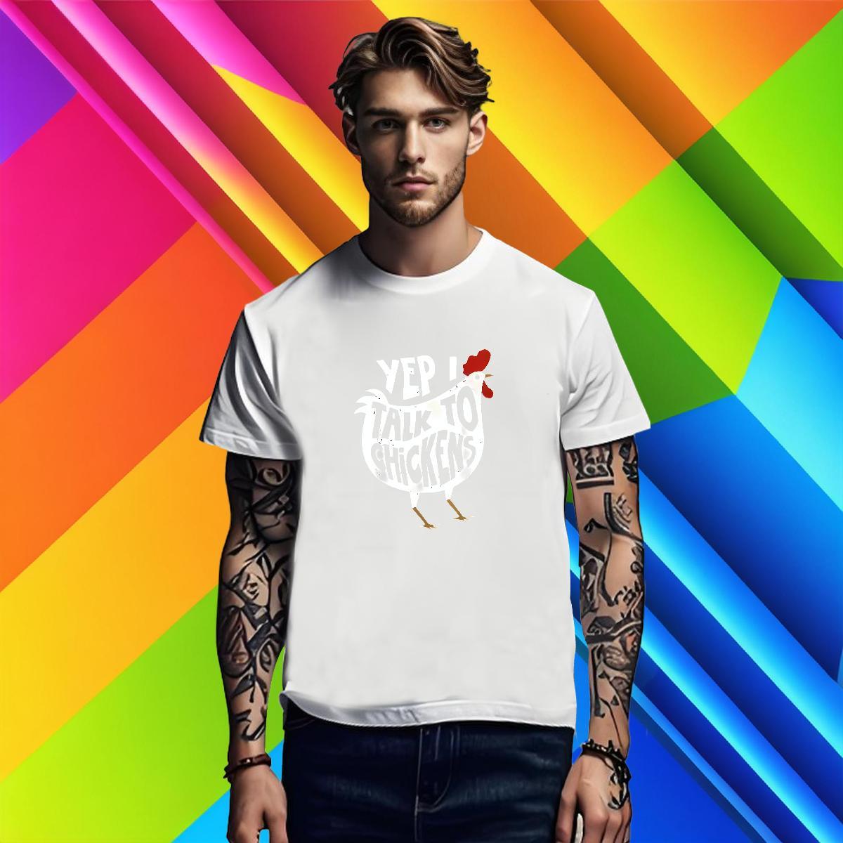 T Shirts Men 100% Cotton 230g chicken Street Breathable Short Sleeve Custom Print Plus Size Men Tees 2024 Summer Cool Polos