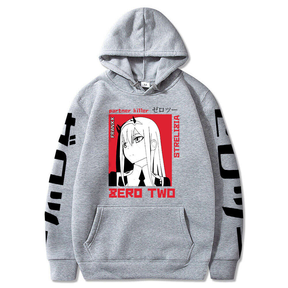 Anime Hot Darling In The Franxx Zero Two Kawaii Graphic Print Hooded Plus Size Hoodie Women Sweatshirts Haruku Streetwear