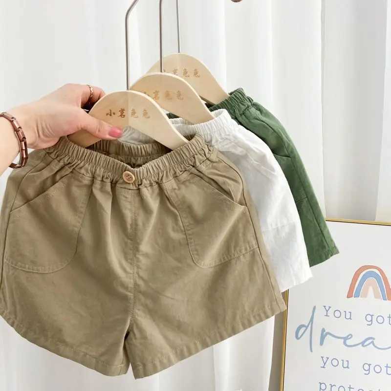 2024 New Childrens Summer Cotton Thin Shorts Boys Casual Shorts Baby Cotton and Linen Breathable Clothing Foreign Boys Shorts 18M-4T W240813