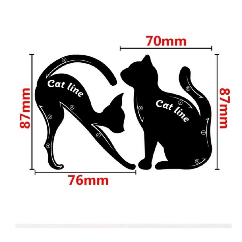 Dual End Black Liquid Eyeliner Pencil Pro Waterproof Long Lasting Makeup Eye Liner Pen+ Cat Line Eye Makeup Stencils Y240813