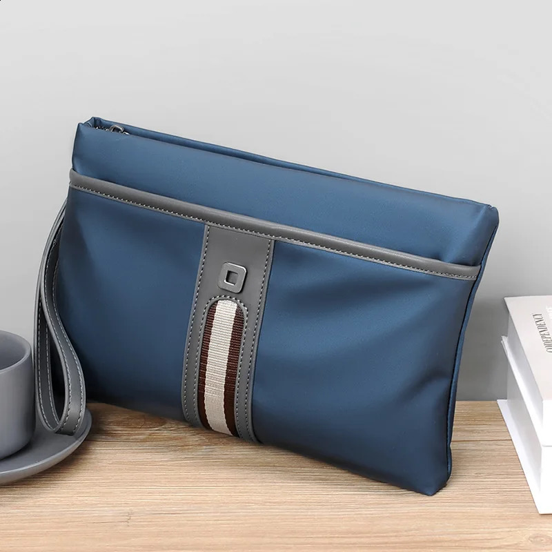 Business and leisure mens handbag mobile clutch Oxford waterproof nylon wallet casual mens envelope mobile bag 240812