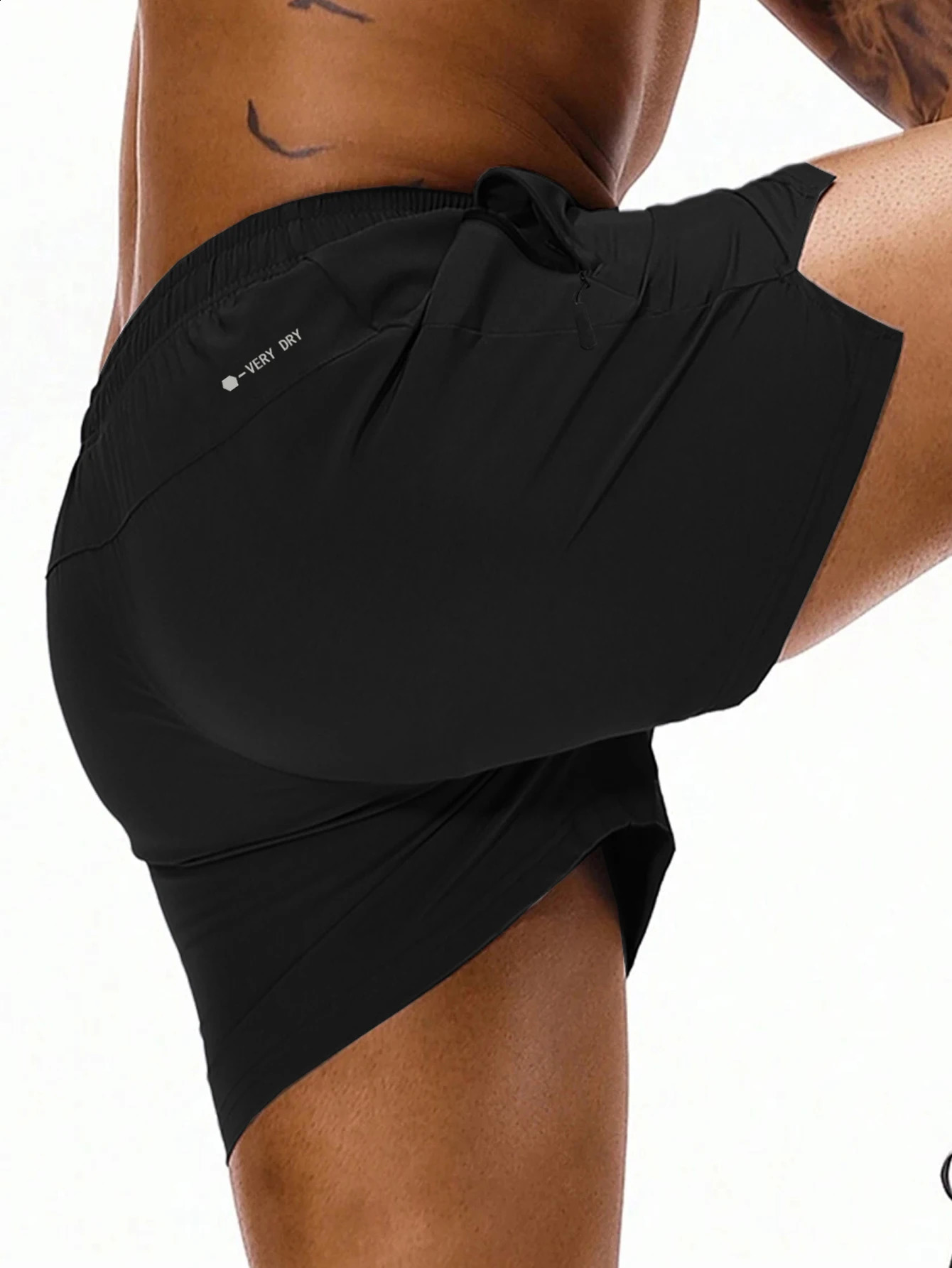 Mens Quick Dry Running Shorts with Drawstring and Zip Pockets Ideal for Athletic Workouts Gym Sessions 240830