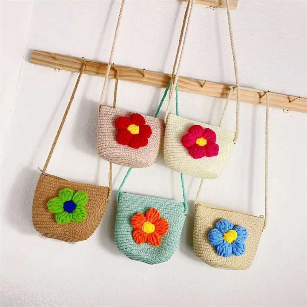 Handmade summer childrens shoulder bag cute floral baby bag messenger bag childrens key coin wallet princess mini handbag W240813