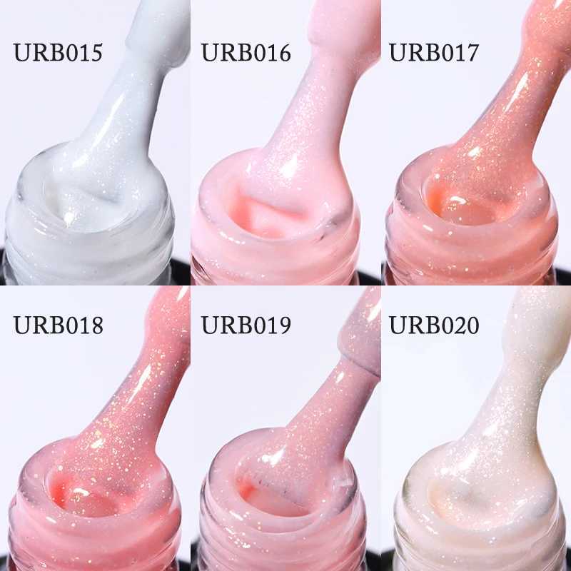 UR SUGAR 7ml White Glitter Rubber Base Gel Nails Shining Glitter Semi Permanent Soak Off UV LED Varnish All for ManicureM240814