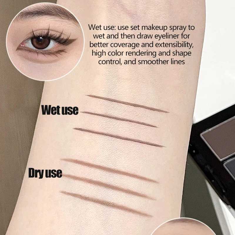 Waterproof Matte Eyeliner Powder Palette Double-color Eyebrow Powder Quick Dry Smooth Black Brown Eye Shadow Makeup Cosmetics Y240813