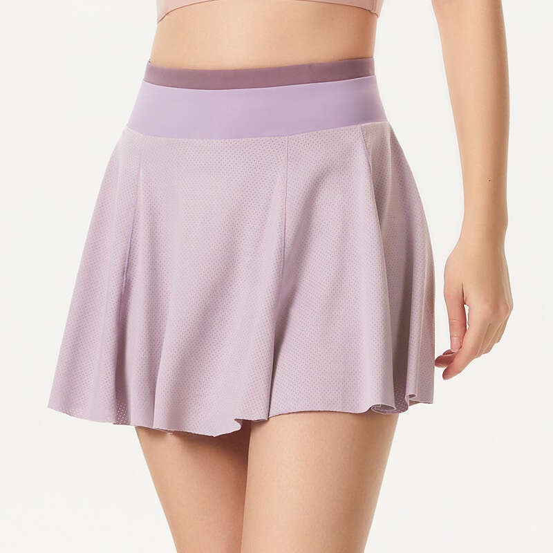 Color Solid Sports Tennis Skirts With Pocket Women Gym High Waist Yoga Fiess Shorts Golf Breathable Running Mini Skirt
