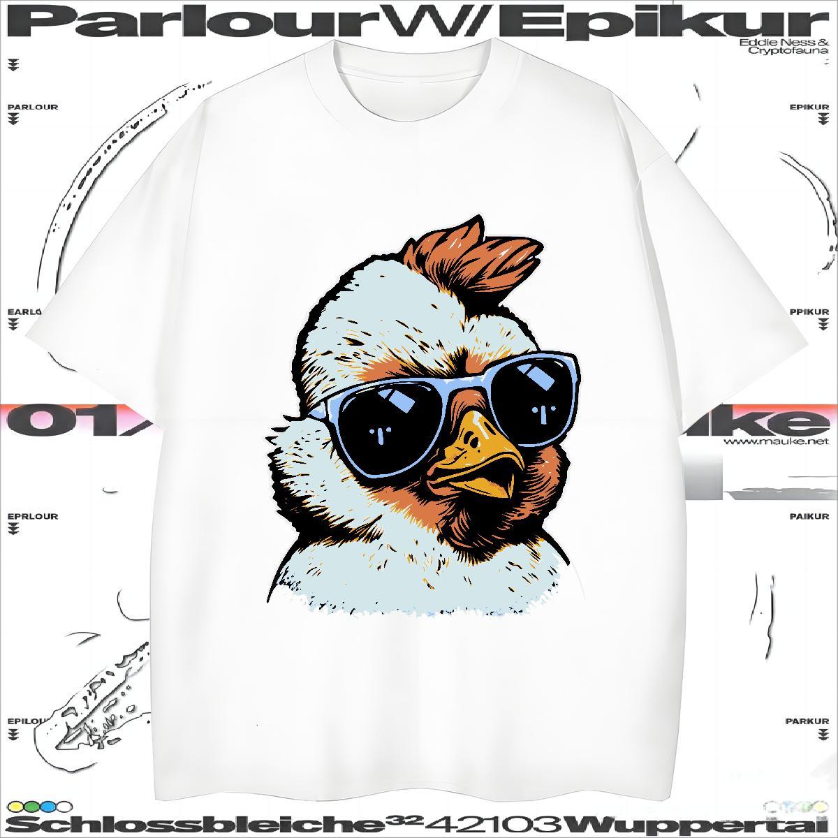 TOP Quality Man T Shirts chicken Round Neck Short Sleeve Hip Hop Street DIY Printed 230g Pure Cotton Tshirt for Man Woman New Arrival Tee Shirt